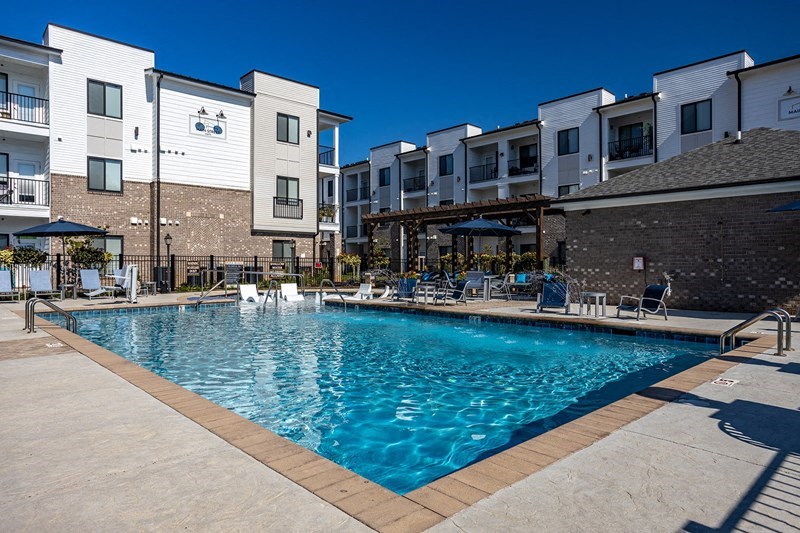 our apartments have a large swimming pool in front of our building
