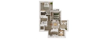 a floor plan of a house with a bedroom and a living room