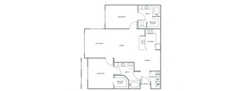 Two Bedroom Two Bath (1234 SF)
