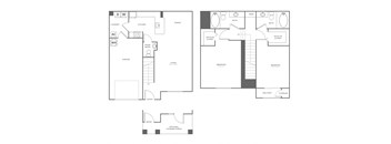 Two Bedroom Two and a Half Bath (1328 SF)