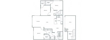 Three Bedroom Two Bath (1618 SF)