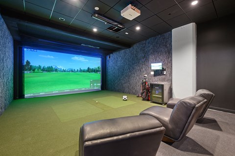 a room filled with furniture and a large window