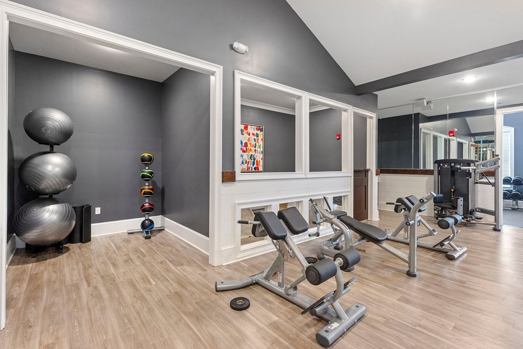 the gym at the preserve at polk apartments ga