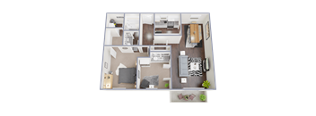 a floor plan of a 1 bedroom apartment
