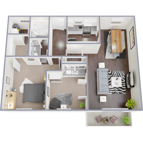 a floor plan of a 1 bedroom apartment