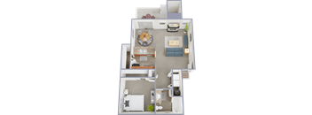 a floor plan of a one bedroom apartment