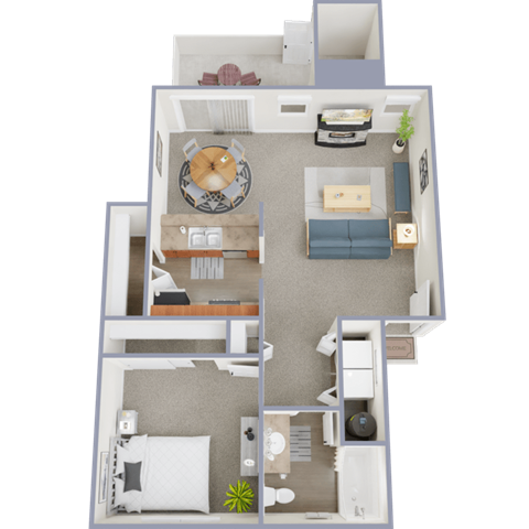 a floor plan of a one bedroom apartment