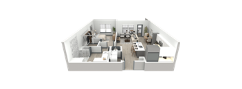 a 3d floor plan of a house