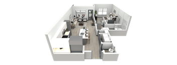 a 3d floor plan of a house