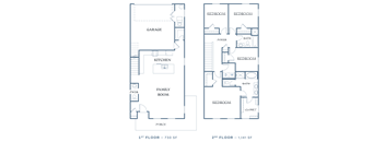 the floor plans for the first and second floors of the building