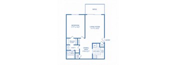 a blueprint of an open floor plan with bedrooms and baths