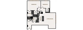 a floor plan of a 1 bedroom apartment