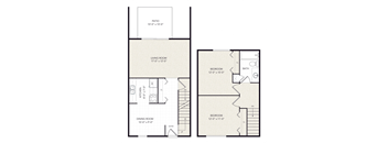 2 bedroom 1 bathroom Floor plan A at Forest Glen, Midland, MI
