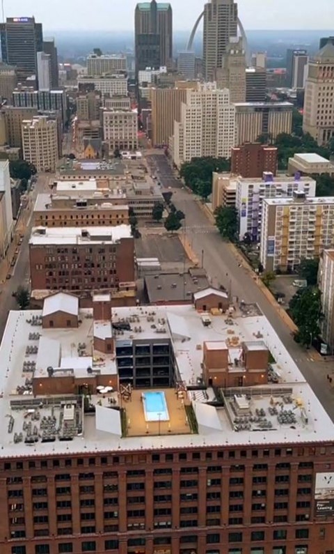 a view of a city from the top of a building