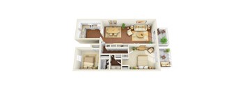1150 Square-Foot B2 Floor Plan at Legacy, Tampa, 33603
