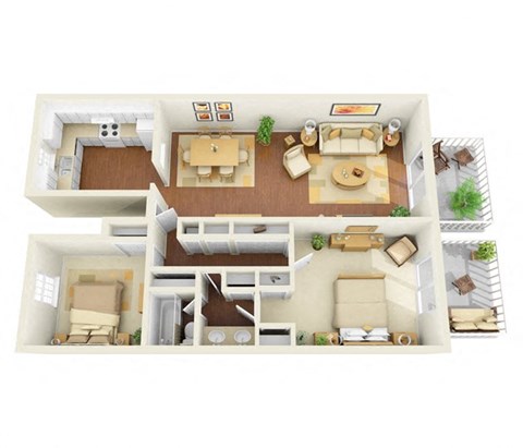 1150 Square-Foot B2 Floor Plan at Legacy, Tampa, 33603