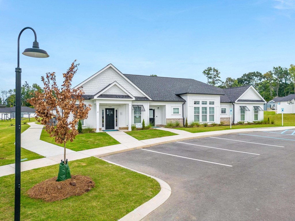 a house with a street light in front of it