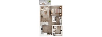 a1 floor plan of a home with a bedroom and a living room