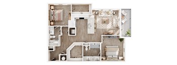 a1 floor plan  1 bedroom with 2 baths  129