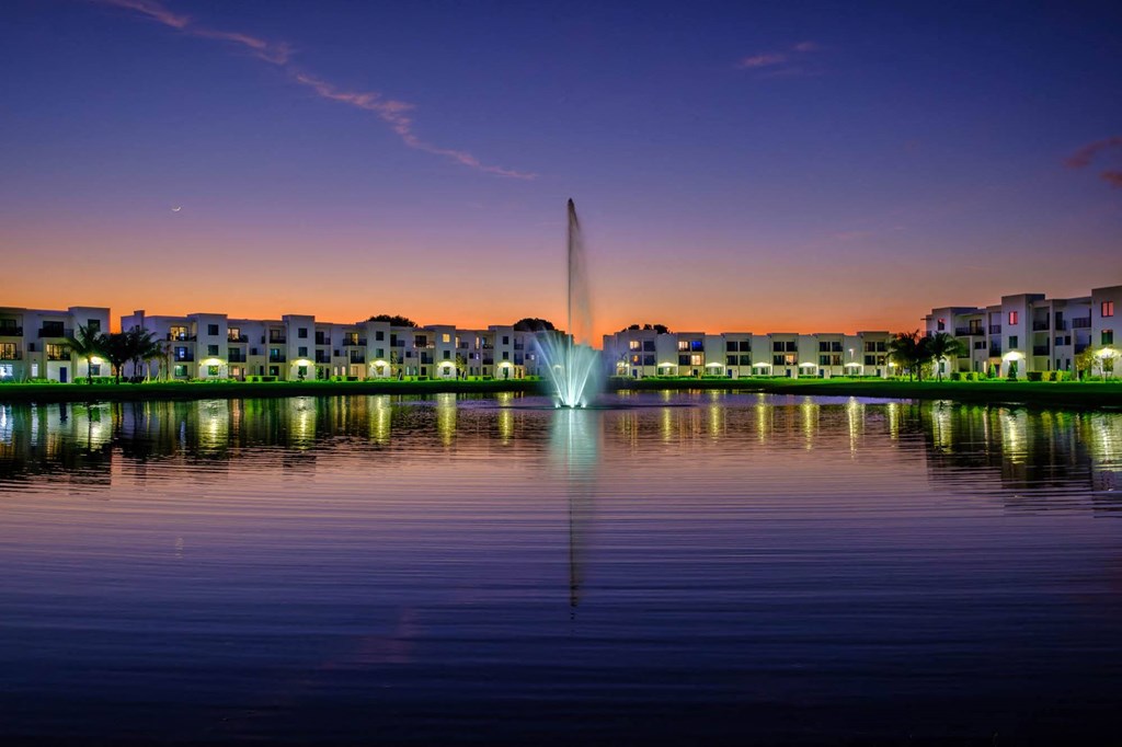 Water With Fountain at Altis Blue Lake, Lake Worth, 33467