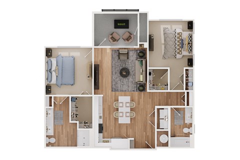 the bungalow floor plan with bedroom and living room