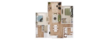 a floor plan of a home with a bedroom and a living room