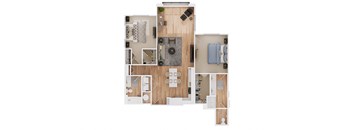 a floor plan of a home with a bedroom and a living room