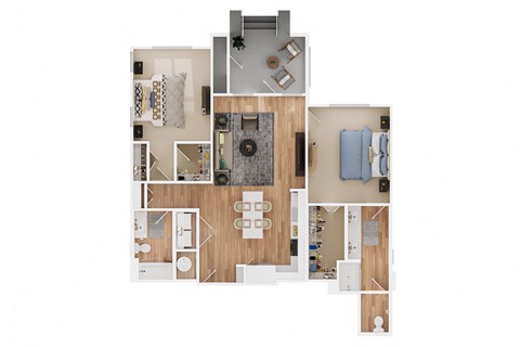 a floor plan of a house with a bedroom and a living room