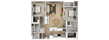 A floor plan of a house with labeled rooms.