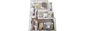 a floor plan of a 1 bedroom apartment