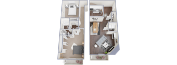 a floor plan of a two bedroom apartment