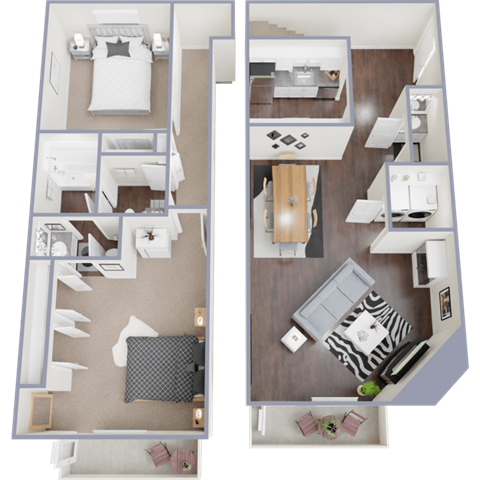 a floor plan of a two bedroom apartment