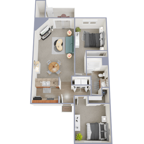 a floor plan of a 3 bedroom apartment