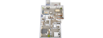 a floor plan of a 3 bedroom apartment