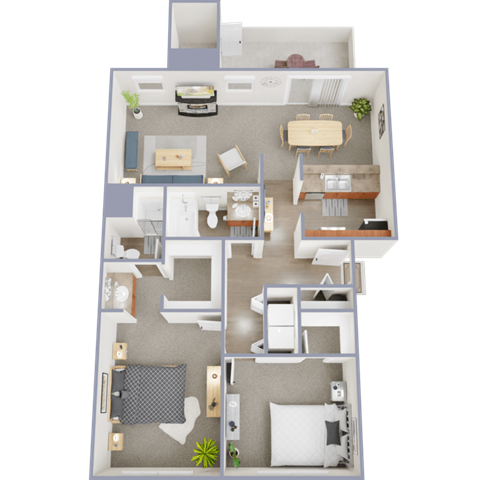 a floor plan of a 3 bedroom apartment