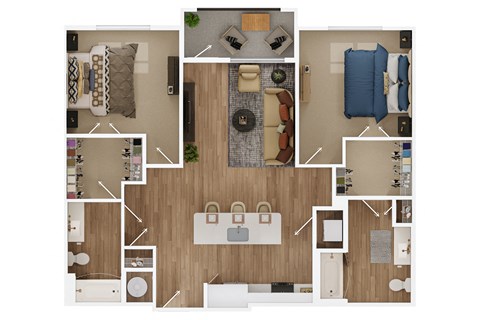 a floor plan of a living room with a bedroom and a dining room