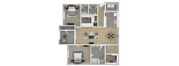 a 3d drawing of a floor plan of a house