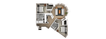 A floor plan of a house with labeled rooms.