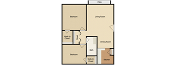 a floor plan of a living room with a kitchen and a dining room