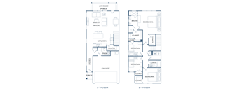 a floor plan of two different floors of a house