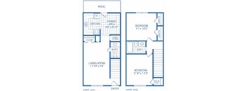 the plan of the ground floor and the second floor of a house