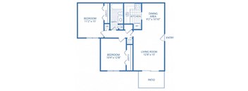 a floor plan of a house with a bedroom and a living room