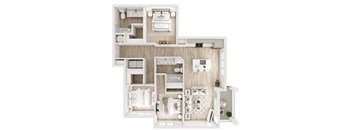 a floor plan of a house with a bedroom and a living room