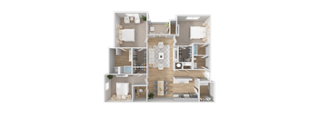 the living room floor plan of a 2 bedroom apartment