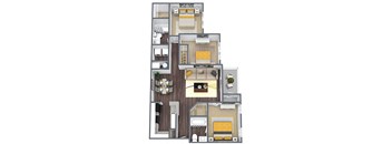 a floor plan of a house with a bedroom and a living room