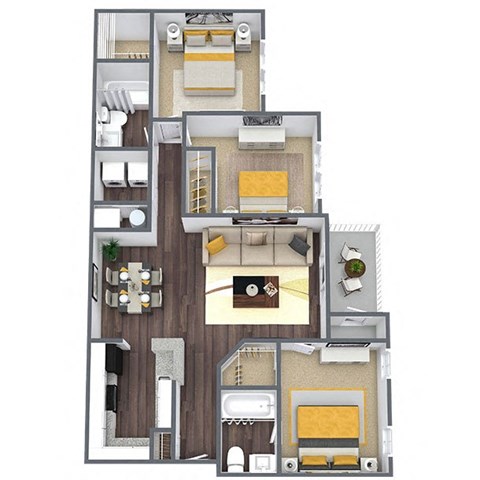 a floor plan of a house with a bedroom and a living room