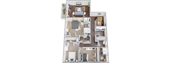 a floor plan of a 3 bedroom apartment