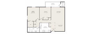 a floor plan of a 1 bedroom apartment