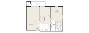 a floor plan of a 1 bedroom apartment