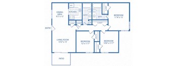 second floor floor plan of a two story house with bedrooms and baths